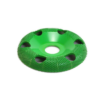 SABURRTOOTH 4 INCH X 7/8 BORE ROUND FACE SHAPING WHEEL WITH HOLES (90 COARSE) image 0