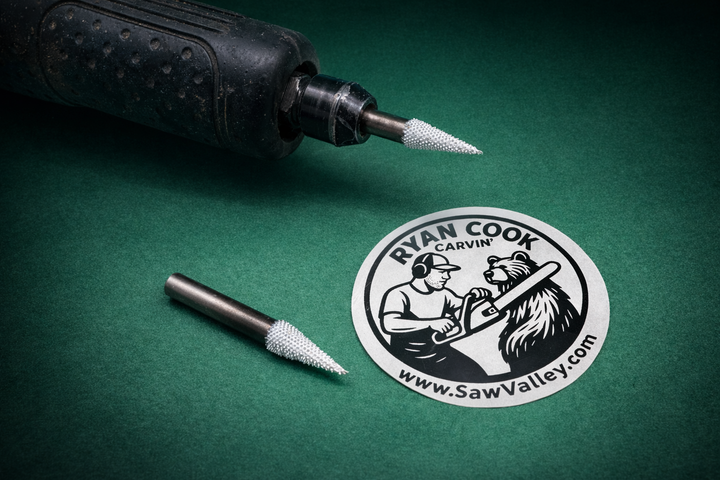 SABURRTOOTH COOK’S CONE – 1/4" SHANK × Die Grinder  (WHITE GRIT – DETAIL)