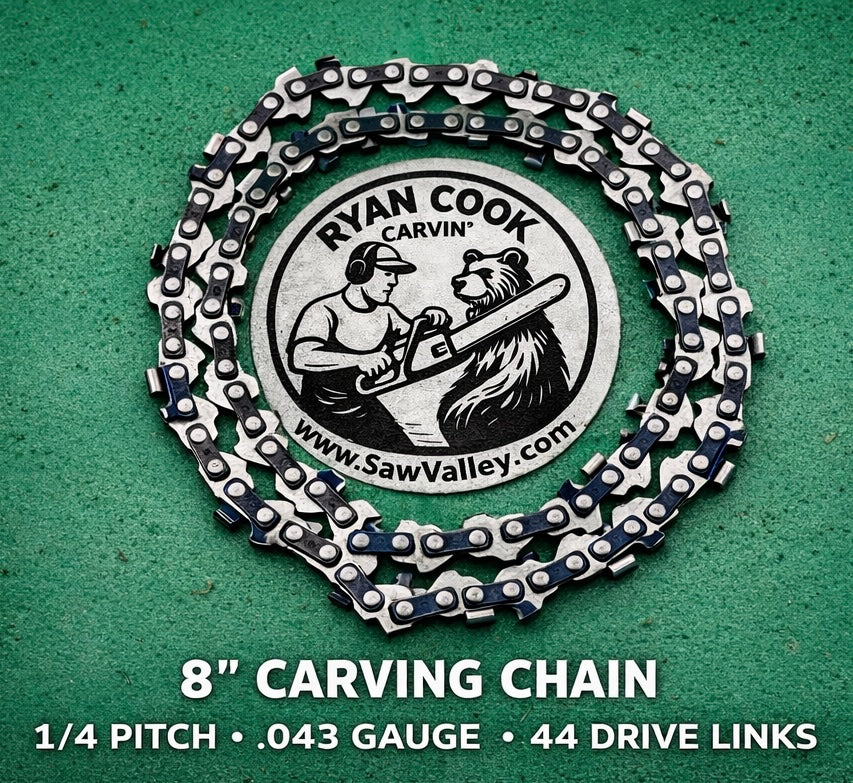 8" Carving Chain – 1/4 Pitch, .043 Gauge (48DL)