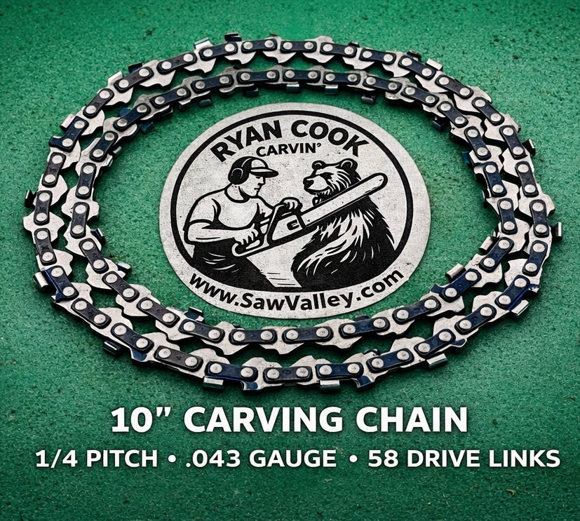 10" Carving Chain – 1/4 Pitch, .043 Gauge (58DL)