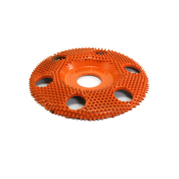 SABURRTOOTH 4 INCH X 7/8 BORE FLAT FACE SHAPING WHEEL WITH HOLES (125 EXTRA COARSE) image 0
